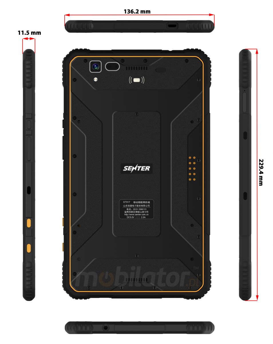 wodoodporny wstrzsoodporny przemysowy wytrzymay odporny tablet NFC 4G  wojskowy IP65 MIL-STD 810G skaner kodw kreskowych 1D 2D